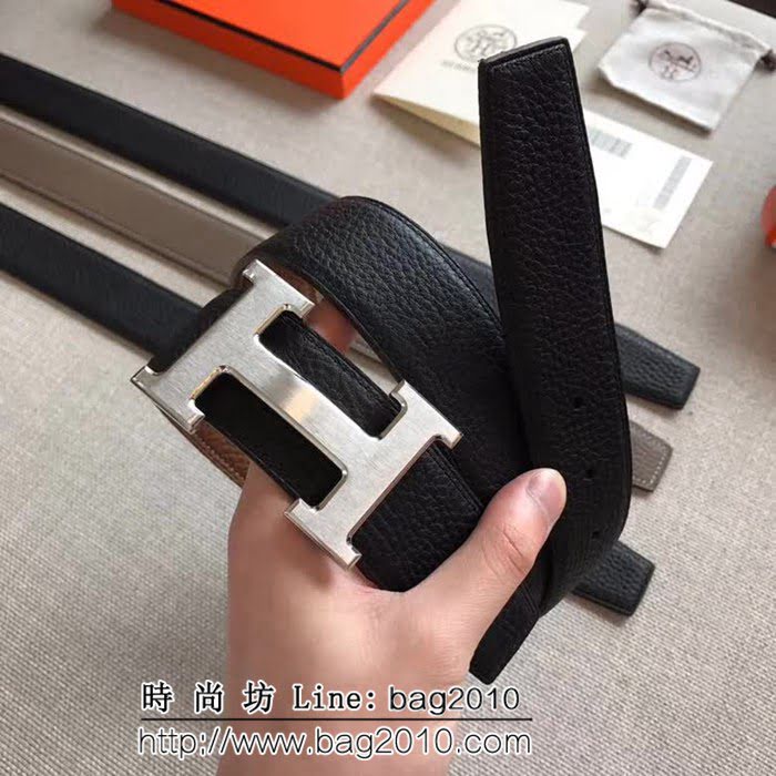 愛馬仕HERMES 寬版頭尾雙八字 官網同步 雙面可用 原版皮高端男士皮帶 HHG1535